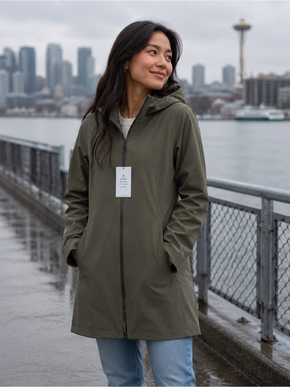 Lululemon RepelShell‎ Rain Jacket Army Green Size 8 NWT Waterproof Fleece Lined